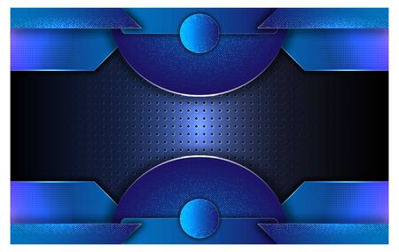 Abstract metal shapes with particle texture in blue dark color background. Vector illustration in eps10.のイラスト素材