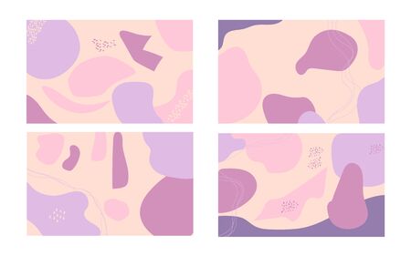 Trendy vector set abstract background. Various shapes with doodle concept illustration vector.のイラスト素材