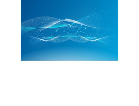 Science and wave concept in gradient blue background. Vector illustration in eps10.のイラスト素材