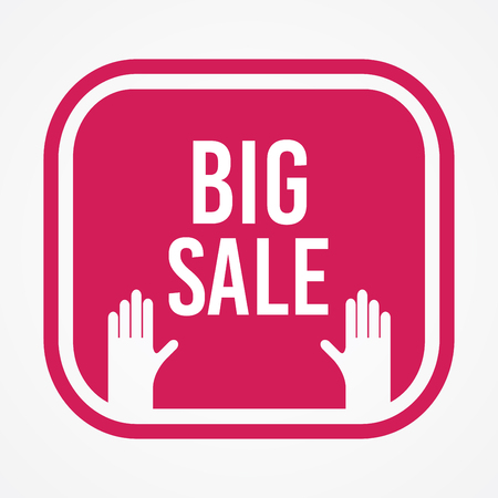 Big sale label and hand vector templateのイラスト素材