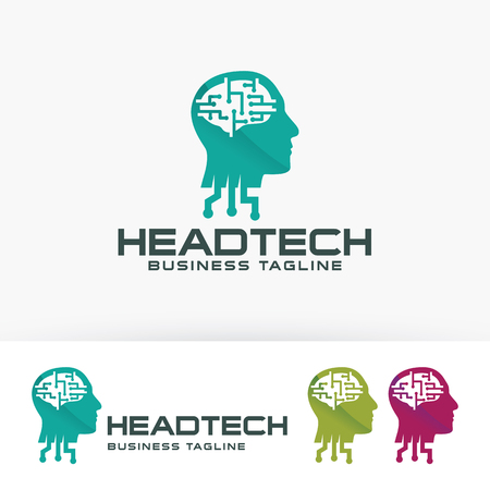 Head Technology templateのイラスト素材