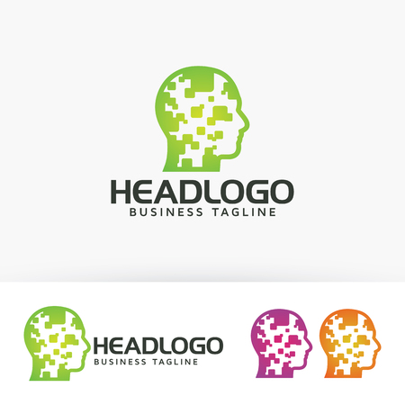Digital Head logo templateのイラスト素材