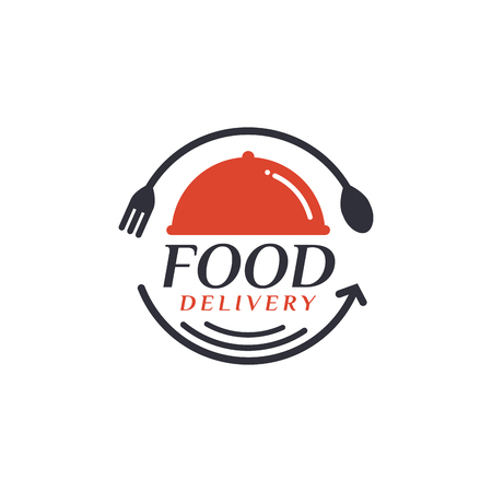 Food delivery. Delivery label for online shopping. Worldwide shipping.のイラスト素材