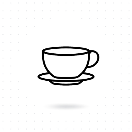 Tea cup icon. Coffee cup icons in line style design. Hot drink vector illustrationのイラスト素材