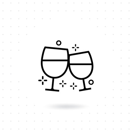 Wine Glass icon. Vector champagne glass icon. Wine Glass icon in trendy flat style isolated on background. Vector illustrationのイラスト素材