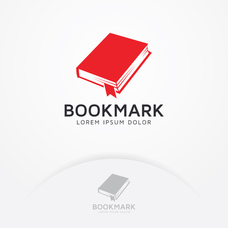 Book logo. Logo symbol of education with a bookmark. Library vector logo template. Vector silhouette of book for icon or symbol bookstore, publisher, knowledge, learningのイラスト素材