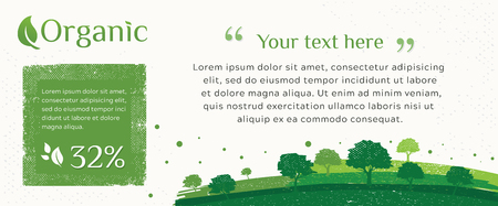 Vector of nature, ecology, organic, environment banners. Web banner of Clean green environment with grunge styleのイラスト素材