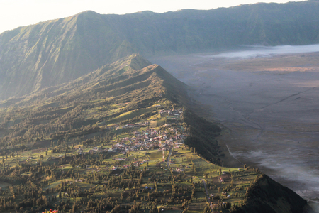 Cemoro lawang village at mount Bromo in Bromo tengger semeru national park, East Java, Indonesiaの写真素材