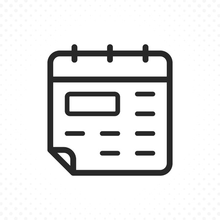 Calendar icon. Calendar icon in trendy flat line style, Icon of date and organizerのイラスト素材
