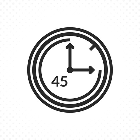Time countdown icon. Clock and time vector icon, Timer symbol in linear style. The symbol of forty five minutesのイラスト素材