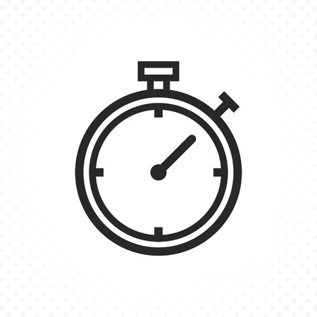Timer line icon. Stopwatch icon, Chronometer thin line icon. Stopwatch and timer icon in linear styleのイラスト素材