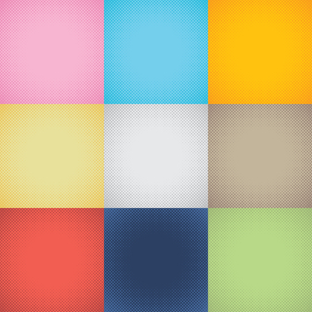 Set of Gradient halftone background. Pop art vintage vector gradient background. Pop art retro comic, Retro background vector illustrationのイラスト素材