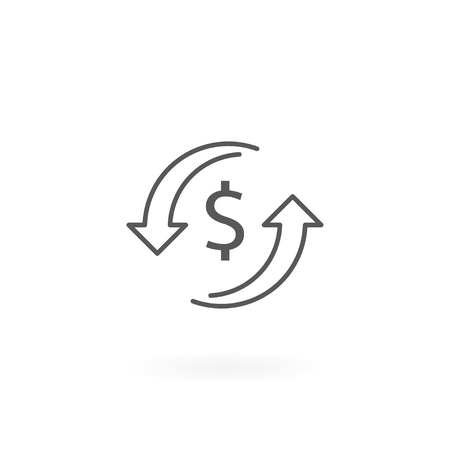Currency exchange icon. Dollar exchange flat vector icon. Money exchange symbolのイラスト素材
