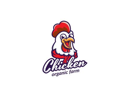 Chicken label for business template illustration. Chicken mascot logo vector, Illustration of chickenのイラスト素材