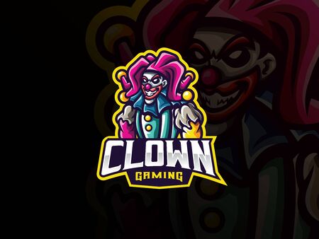 Clown mascot sport icon design.のイラスト素材
