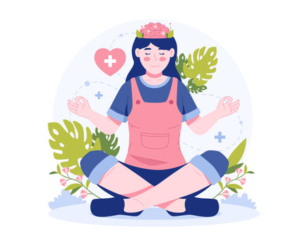 Vector illustration of World Mental Health Day Awarenessのイラスト素材