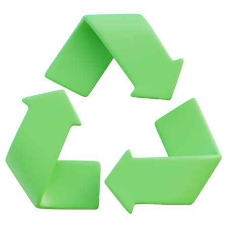 Green recycling symbol. Zero waste lifestyle. 3d rendering
