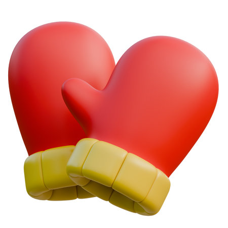 A cozy pair of winter mittens perfect for cold-weather designsの写真素材