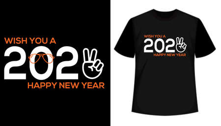 New Year Hand drawn typography t shirt. T shirt hand lettered calligraphic design. Inspirational vector typographyのイラスト素材