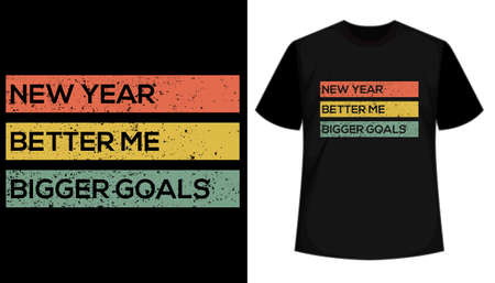 New Year typography t shirt. T shirt hand lettered calligraphic design. Inspirational vector typographyのイラスト素材