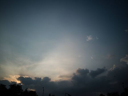 Sunny sky abstract background, beautiful cloudscape, on the heaven, Vintage colorのeditorial素材