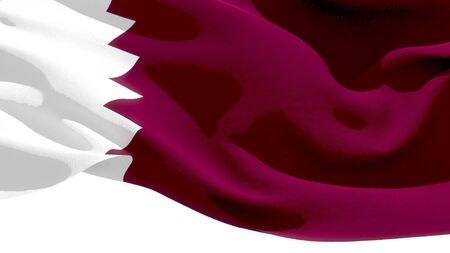 State of Qatar waving national flag. 3D illustrationの写真素材