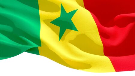 Republic of Senegal waving national flag. 3D illustrationの写真素材