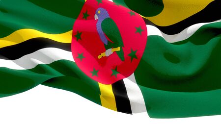 Commonwealth of Dominica waving national flag. 3D illustrationの写真素材