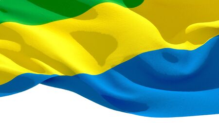 Gabonese Republic waving national flag. 3D illustrationの写真素材