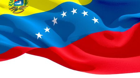 Bolivarian Republic of Venezuela national flag 3D blocks background. 3D illustrationの写真素材
