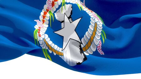 Commonwealth of the Northern Mariana Islands national flag 3D blocks background. 3D illustrationの写真素材