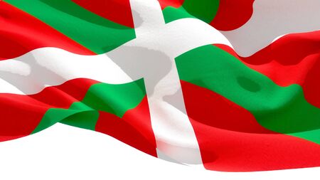 Basque Country waving national flag. 3D illustrationの写真素材