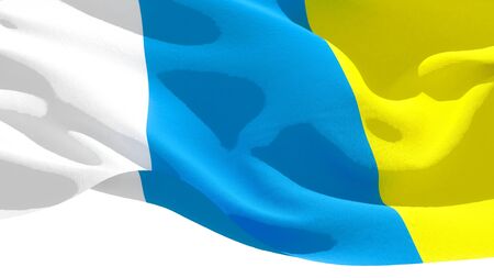 Canary Islands waving national flag. 3D illustrationの写真素材