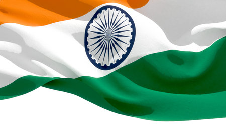 Republic of India waving national flag. 3D illustration