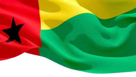 Republic of Guinea Bissau waving national flag. 3D illustrationの写真素材