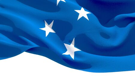 Micronesia waving national flag. 3D illustrationの写真素材