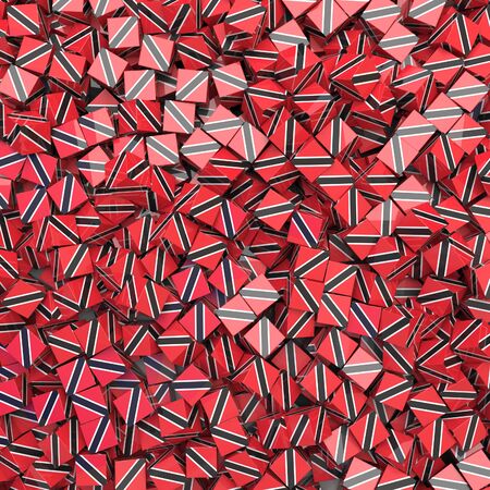 Republic of Trinidad and Tobago national flag 3D blocks background. 3D illustrationの写真素材
