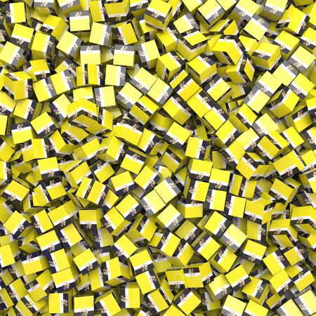 Vatican City State national flag 3D blocks background. 3D illustrationの写真素材