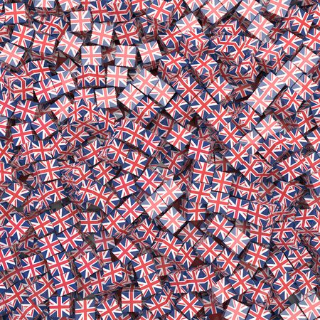 United Kingdom of Great Britain and Northern Ireland national flag 3D blocks background. 3D illustrationの写真素材