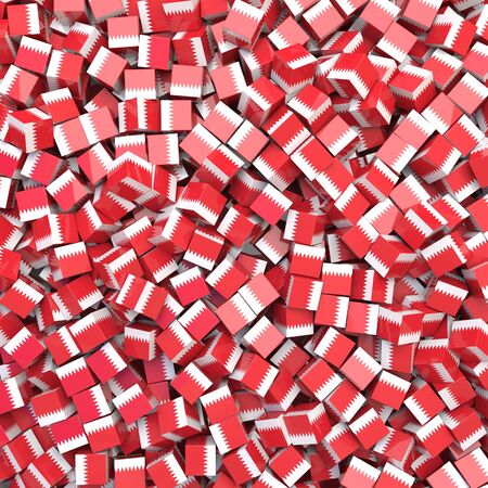 Kingdom of Bahrain national flag 3D blocks background. 3D illustrationの写真素材
