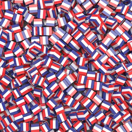 French Republic national flag 3D blocks background. 3D illustrationの写真素材