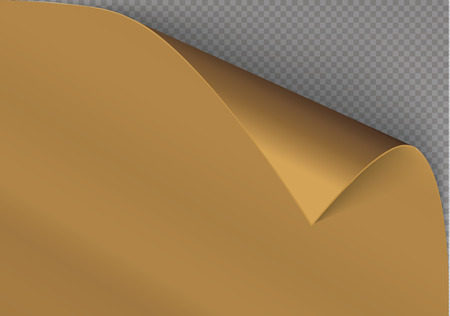 Page curl with shadow on a blank sheet of paper, design element for advertising and promotional message isolated on white background.の写真素材