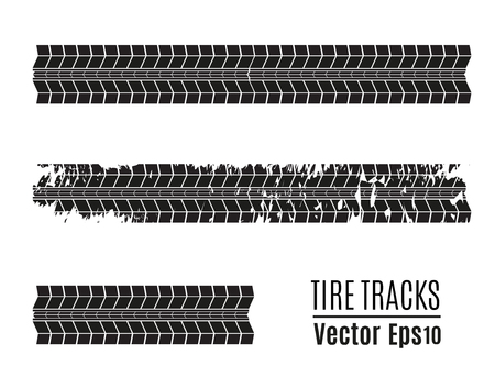 Vector Tire Track Background.Grunge Tire Track.のイラスト素材