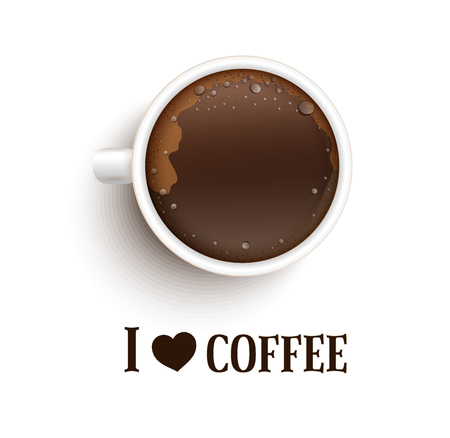 I love coffee. An appointment with a cup of coffee.のイラスト素材