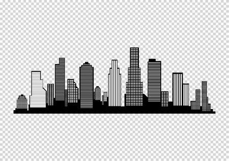 The silhouette of the city in a flat style. Modern urban landscape.vector illustrationのイラスト素材