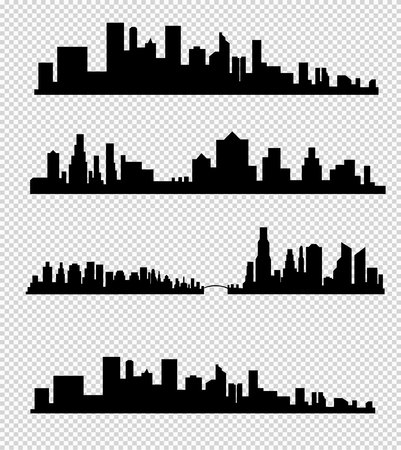 The silhouette of the city in a flat style. Modern urban landscape.vector illustrationのイラスト素材