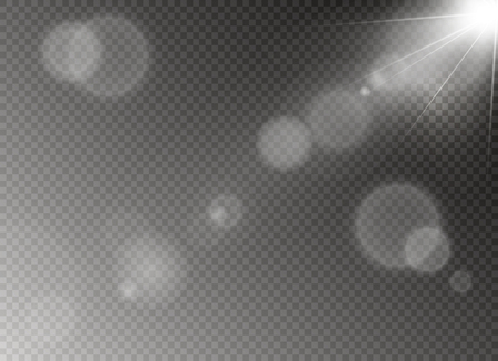 Vector transparent sunlight special lens flare light effect. Sun flash.のイラスト素材