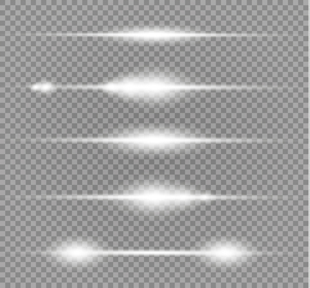 White glowing light burst explosion on transparent background. Vector illustration light effect decoration with ray. Bright star. Translucent shine sun, bright flare. Center vibrant flash.のイラスト素材