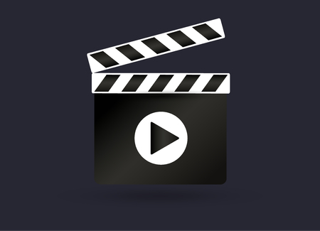 Realistic clapper.cinema.Board on a white background.film.time.vector illustrationのイラスト素材