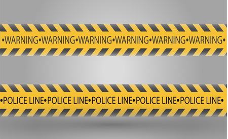 Isolated lines of insulation. Realistic warning tapes. Signs of danger. Vector illustration, isolated on a cellular background. Yellow colorのイラスト素材